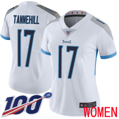 Tennessee Titans Limited White Women Ryan Tannehill Road Jersey NFL Football 17 100th Season Vapor Untouchable
